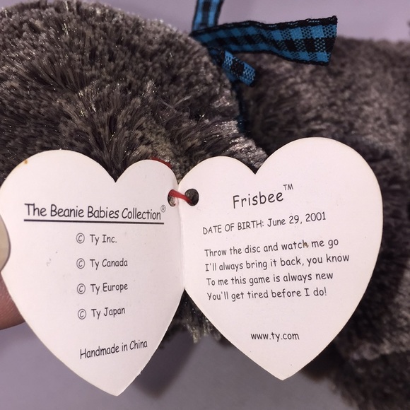 Ty Beanie Babies Frisbee Weimaraner Dog Puppy with Blue Eyes - Picture 4 of 11